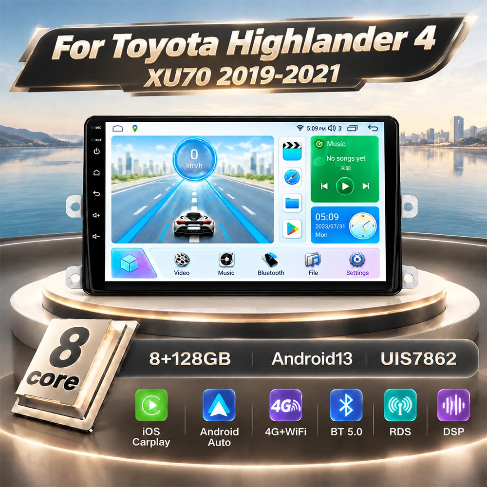 9" Car Stereo For Toyota Highlander 4 XU70 Wireless CarPlay Android Auto DSP BT Keep OEM IDrive SWC Plug and Play Car Radio