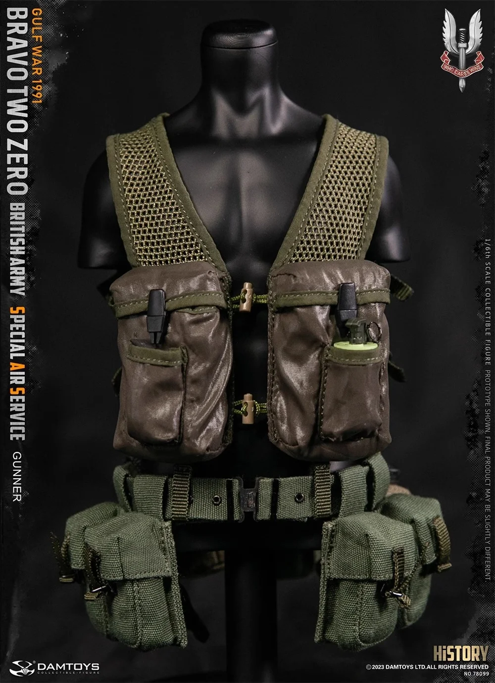 1/6 DAMTOYS DAM 78099 The British Soldier Doll Mission Unit Hang Chest Vest Bag Glove Toys Model For 12