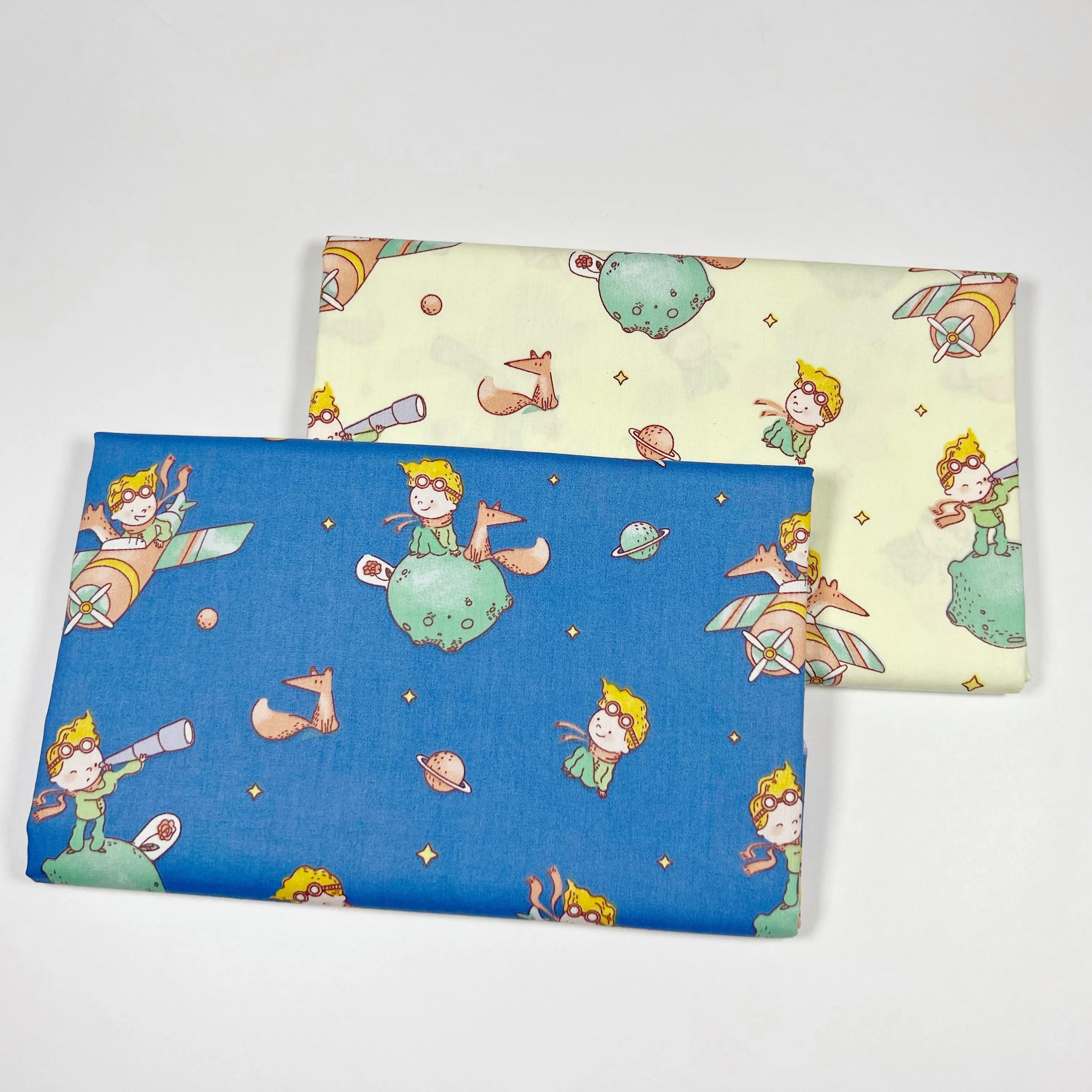 Cartoon Pilot Boy Fox Star Printed Diy Patchwork Cloth For Quilting Baby Crib Cushions Dress Sewing Tissus Cotton Fabric Tecido