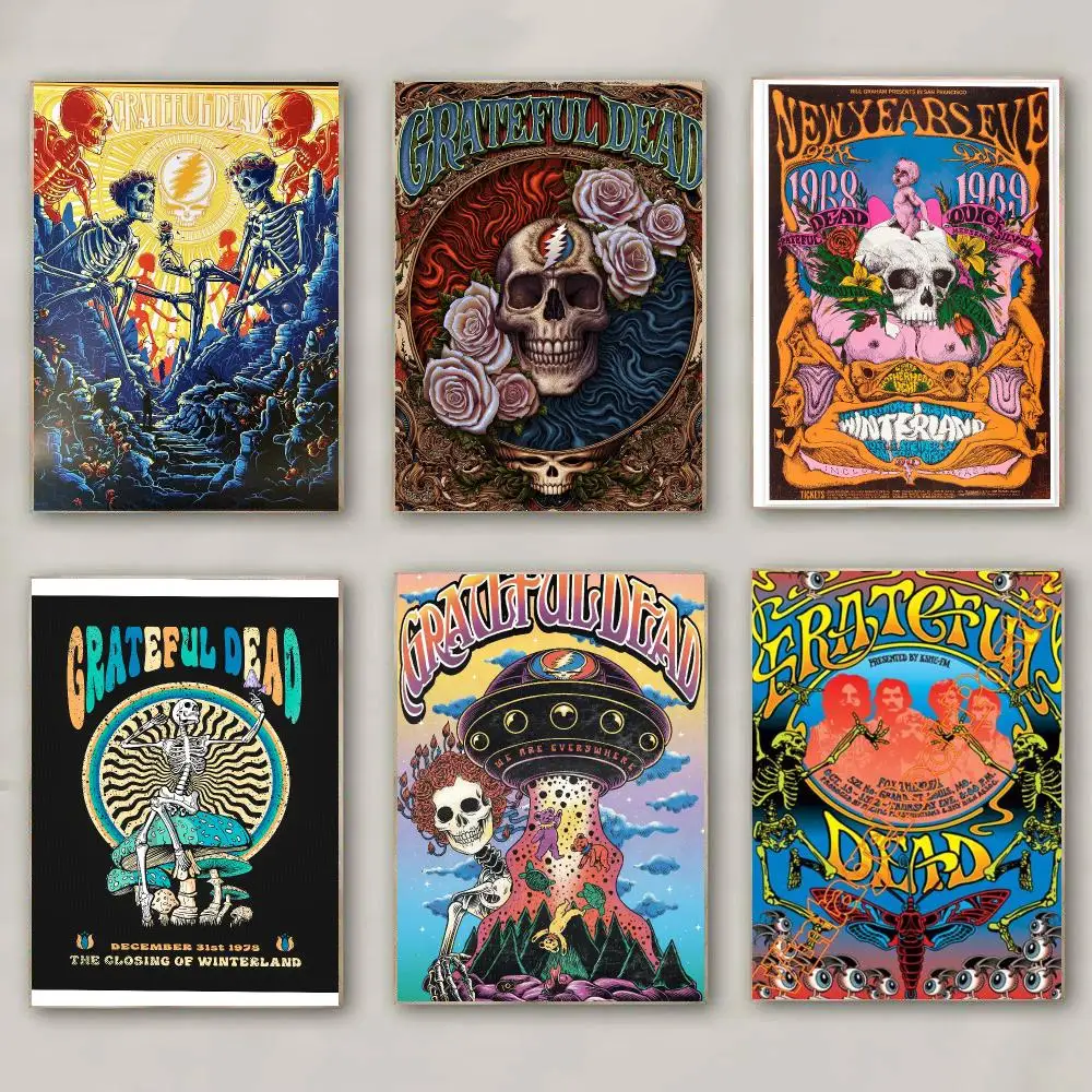 band G-Grateful Dead-D Poster Modern Wall Decal for Living Room Cafe Office Bar and Bedroom