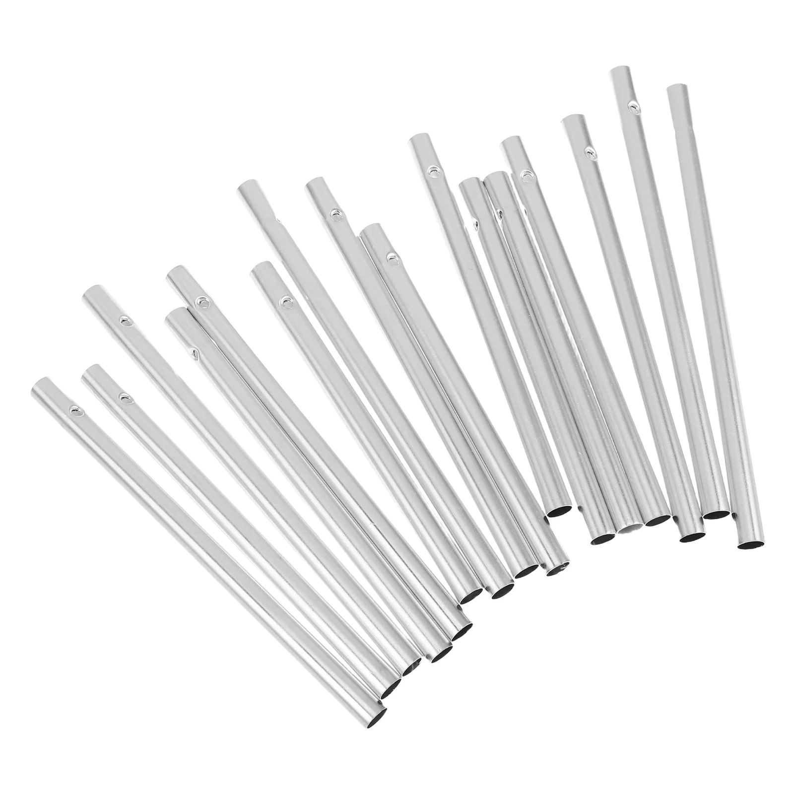 16pcs Outdoor Wind Chimes: Aluminum Tube Wind Chime Kit For Garden Hanging Decor Deep Tone Metal Pipes Replacement Parts Diy