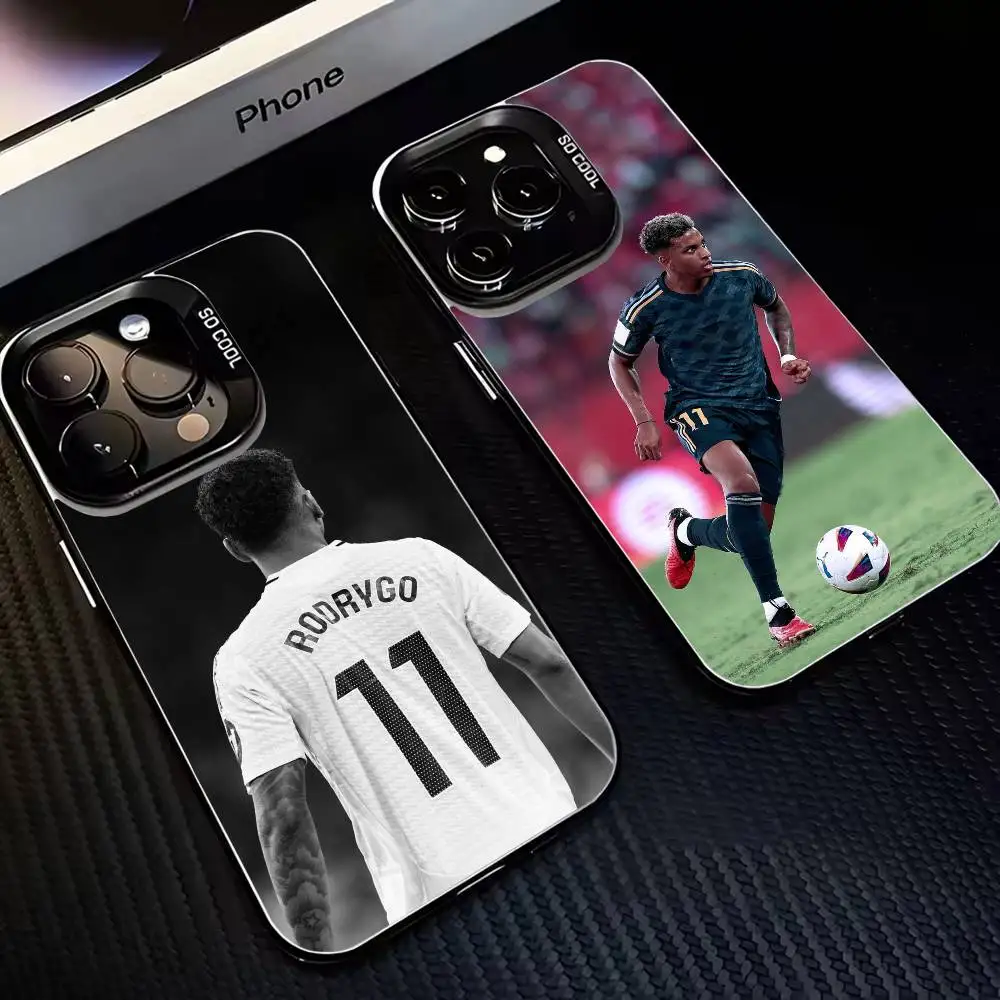 

football Rodrygo Phone Case For iPhone 16,15,14,13,12,11,Mini,Pro,MAX Black Matte Shockproof Cover