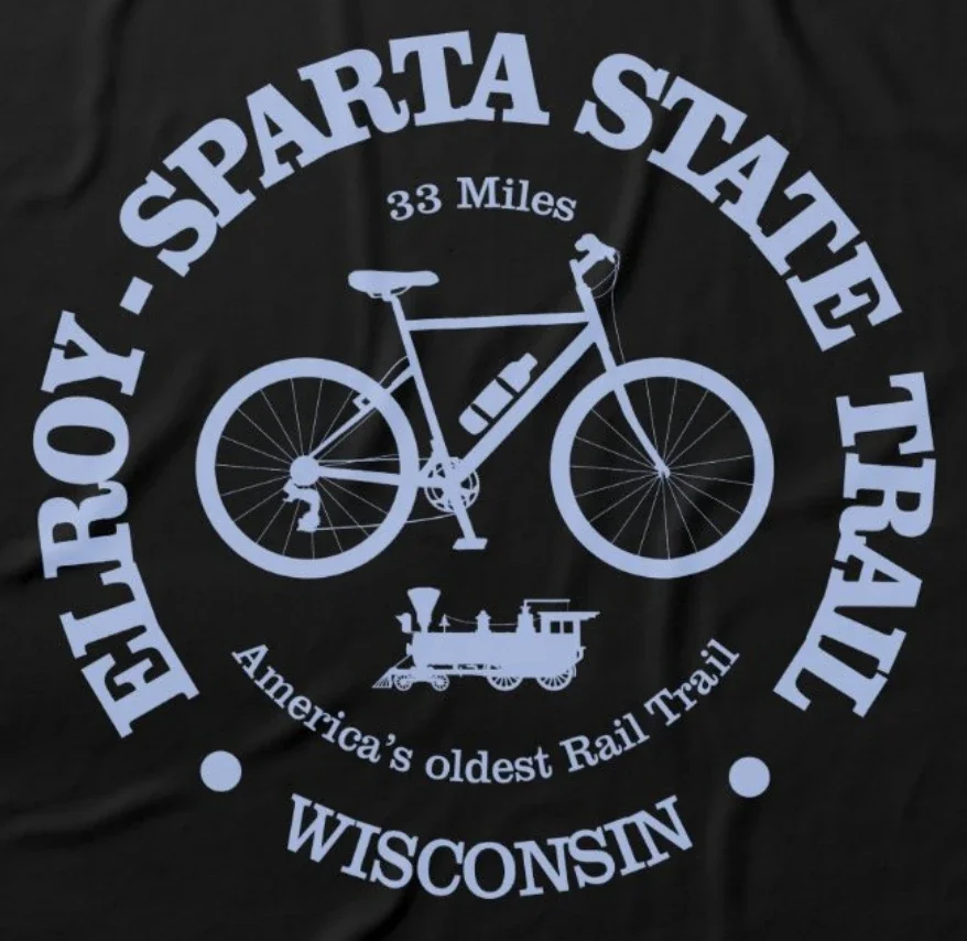 American's Oldest Rail Trail Elroy-Sparta State Cycling T-Shirt 100% Cotton O-Neck Short Sleeve Summer Casual Mens T-shirt