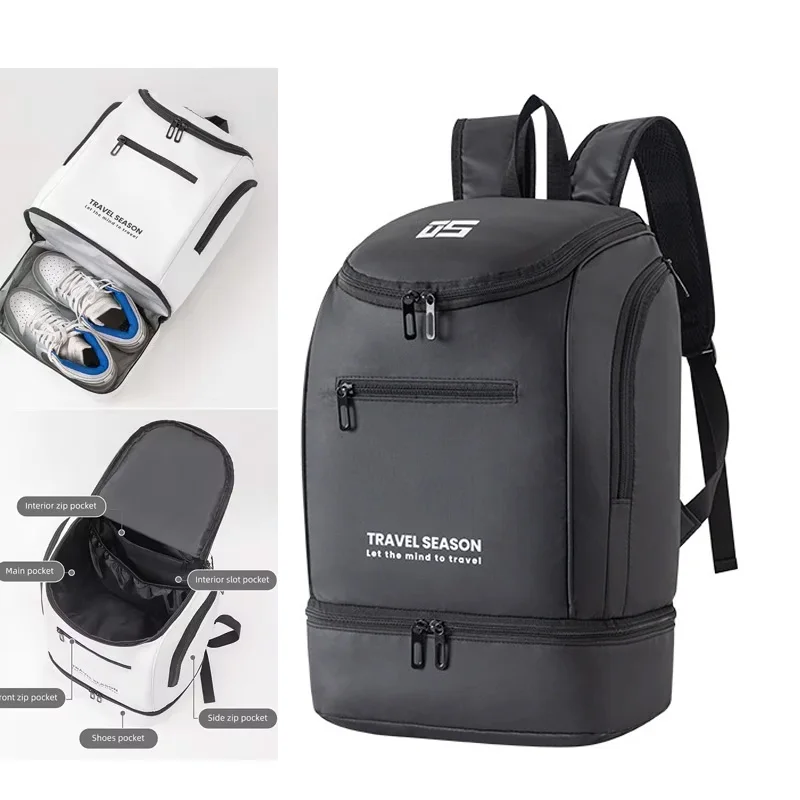 Badminton Tennis Racket Backpack with Shoe Pocket, Multifunctional Gym Laptop School Travel Training Bag