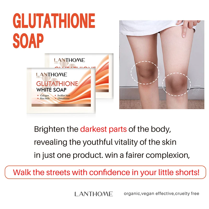 Glutathione Cream Soap Lighten Dark Underarm Leg Remove Dead Skin Lightening Brightening Face Glowing Skin Premium Hand Soap