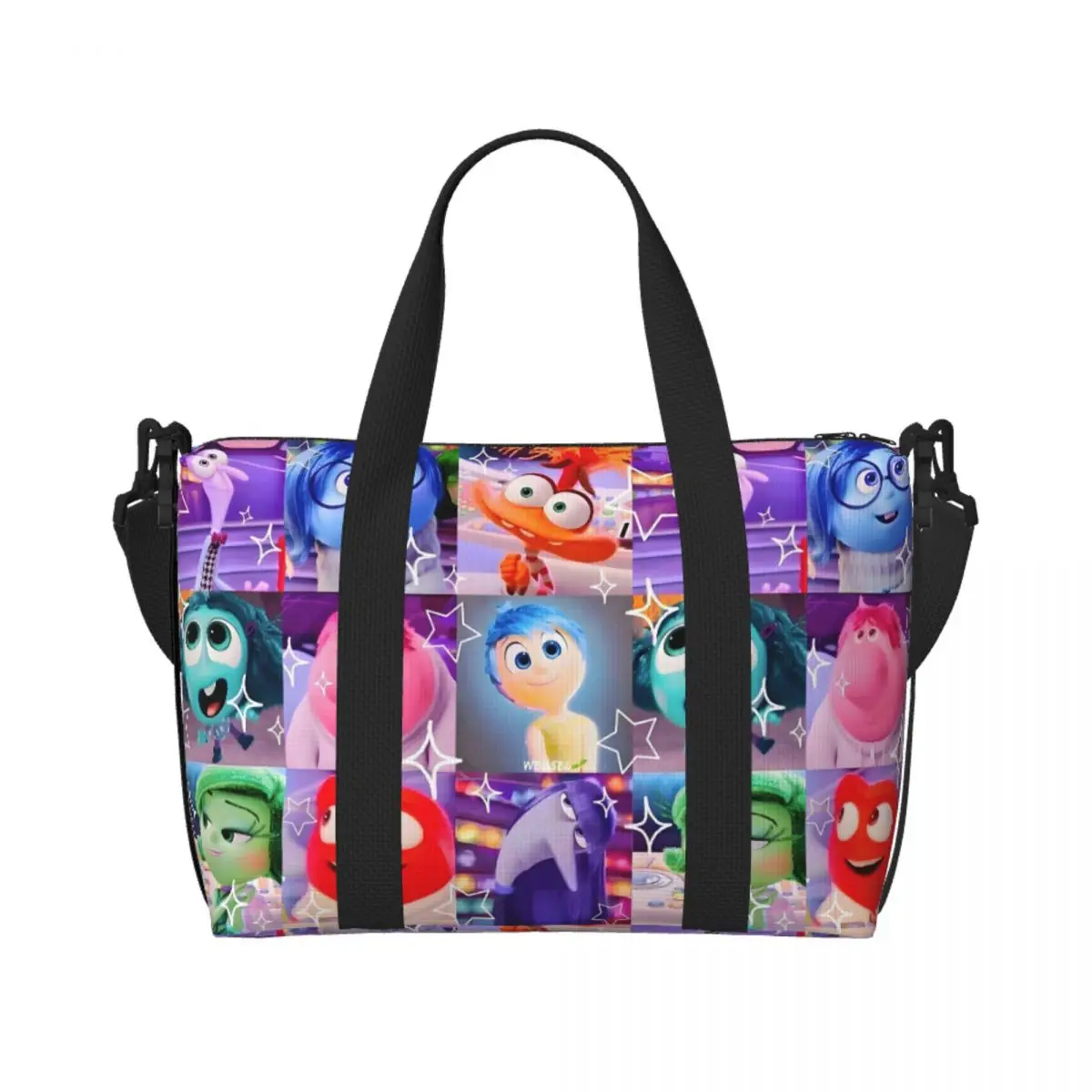 

Custom Inside Out Anime Film Tote Bag Women Large Capacity Kawaii Cartoon Gym Beach Travel Bags