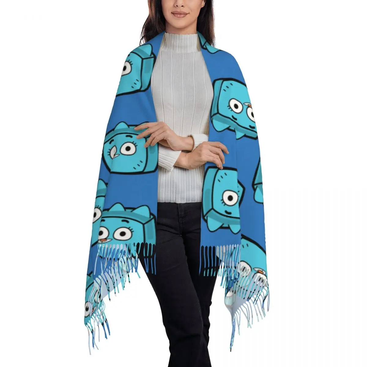 Nicole Gumball Watterson Scarf Tassel Scarves Women Soft Warm Shawls and Wraps Long Fall Winter Shawl Wrap