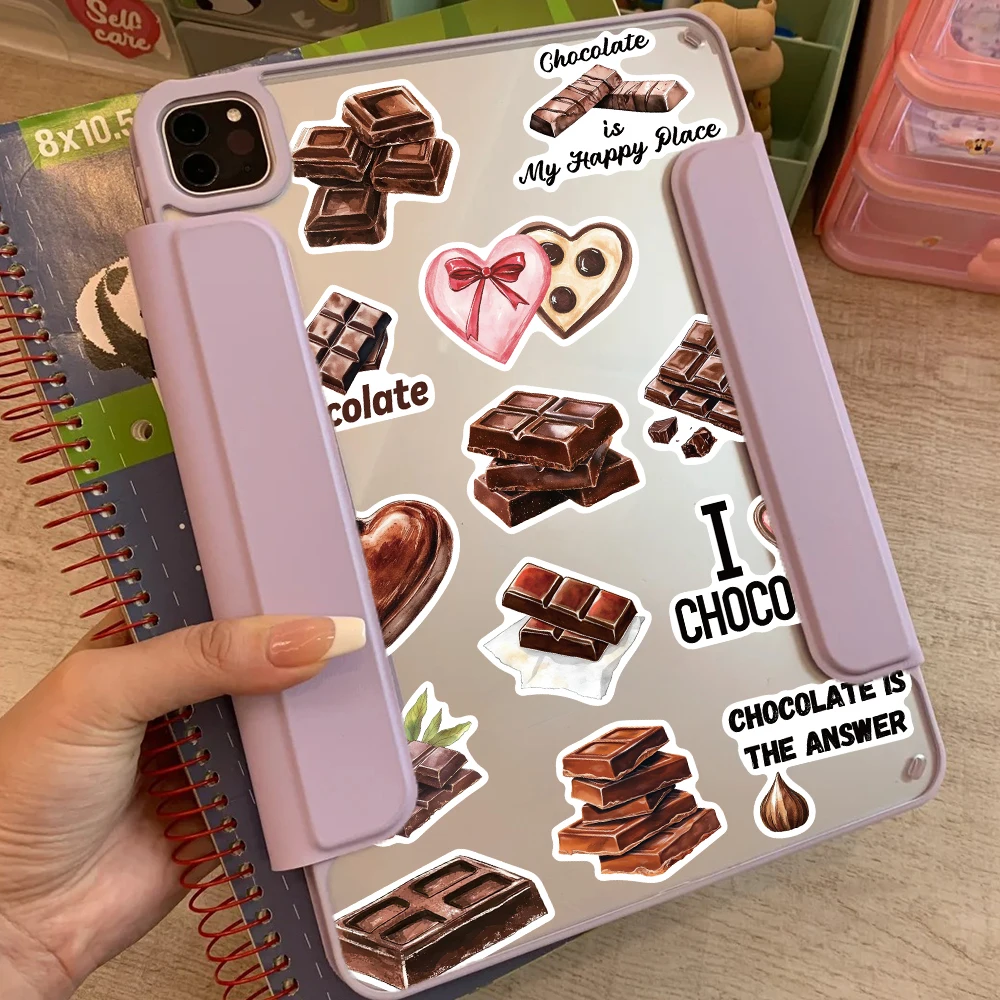 50 pçs chocolate graffiti adesivos dos desenhos animados sobremesa decalques para portátil skate ipad copo de água notebooks diy adesivos à prova dwaterproof água