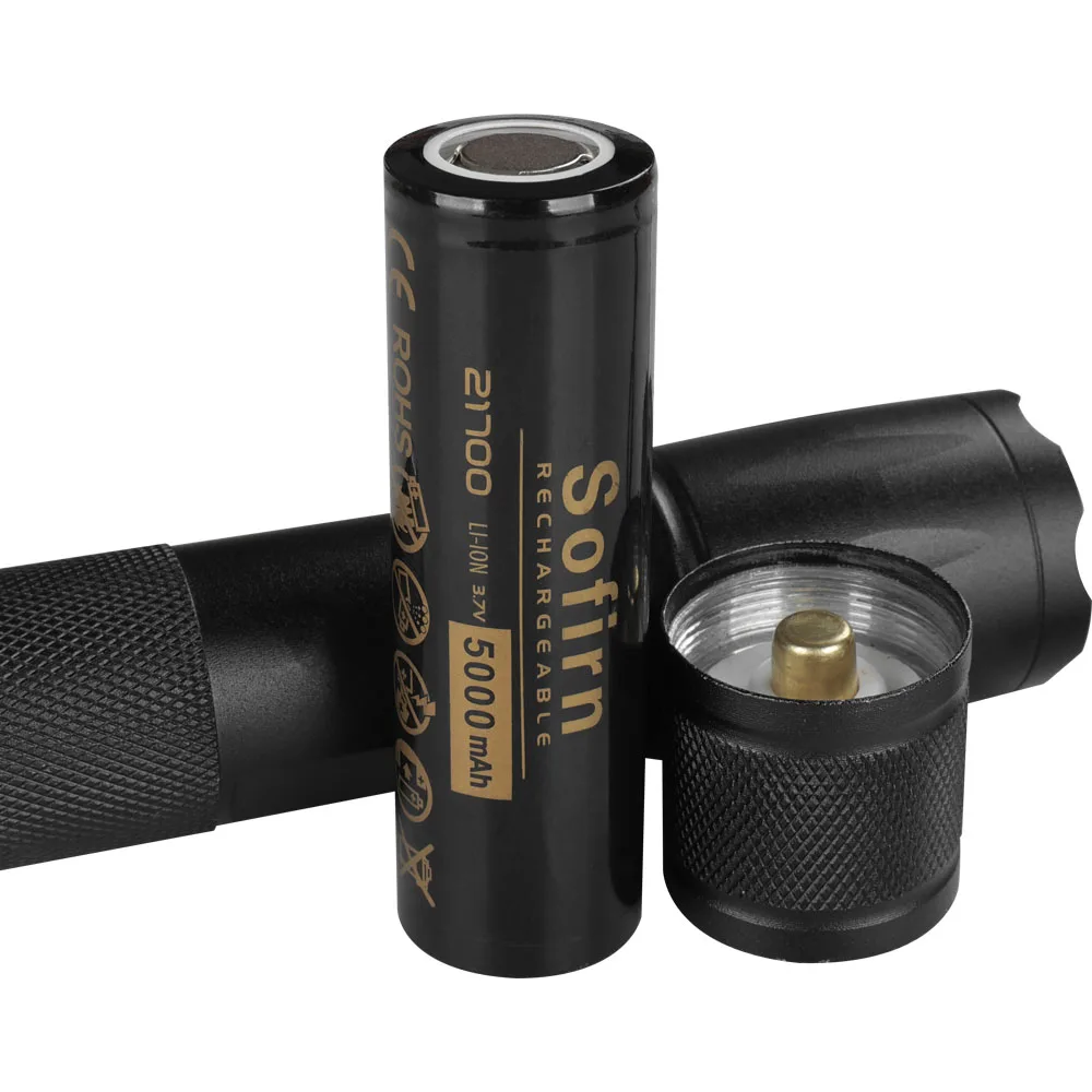 Sofirn 21700 5000mAh Flat Head or Top Head 3.7V 48A 10C Discharge HD Cell Lithium Reall Capcaity