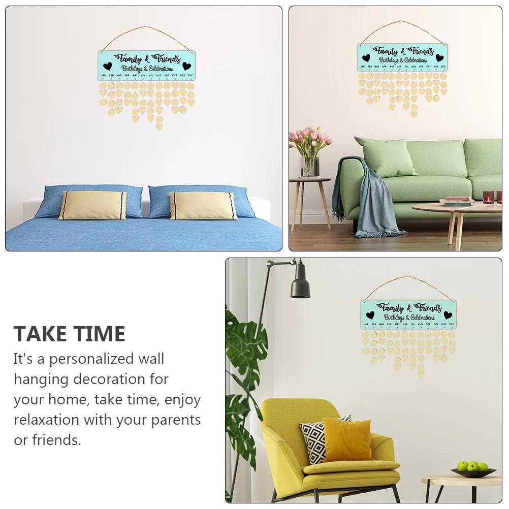 

Memo Calendar Decor Family Birthday Plaque Wood Hanging Home Gift Idea Tracker Birthday Calendar Desktop