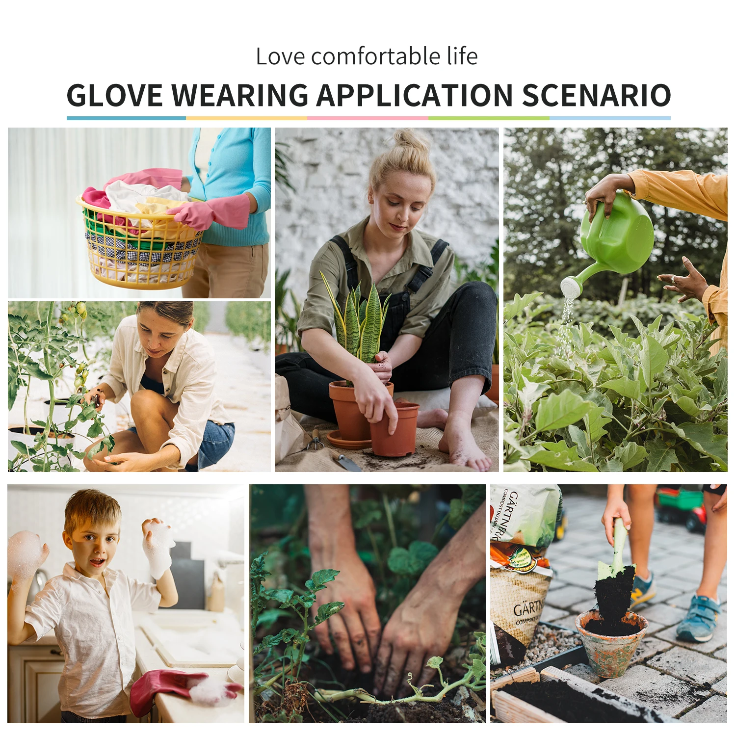 Multifunctional Gloves, Anti Prick Nitrile Coating, Breathable Knit Back, Suitable for Gardening and Other Work, Green