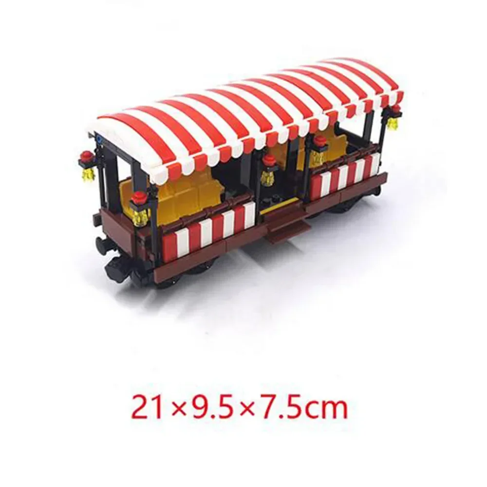 92088 moc cidade trem pista retro tripulado trem recipiente lenha trem bloco de construção carro diy acessórios tijolo montagem modelo