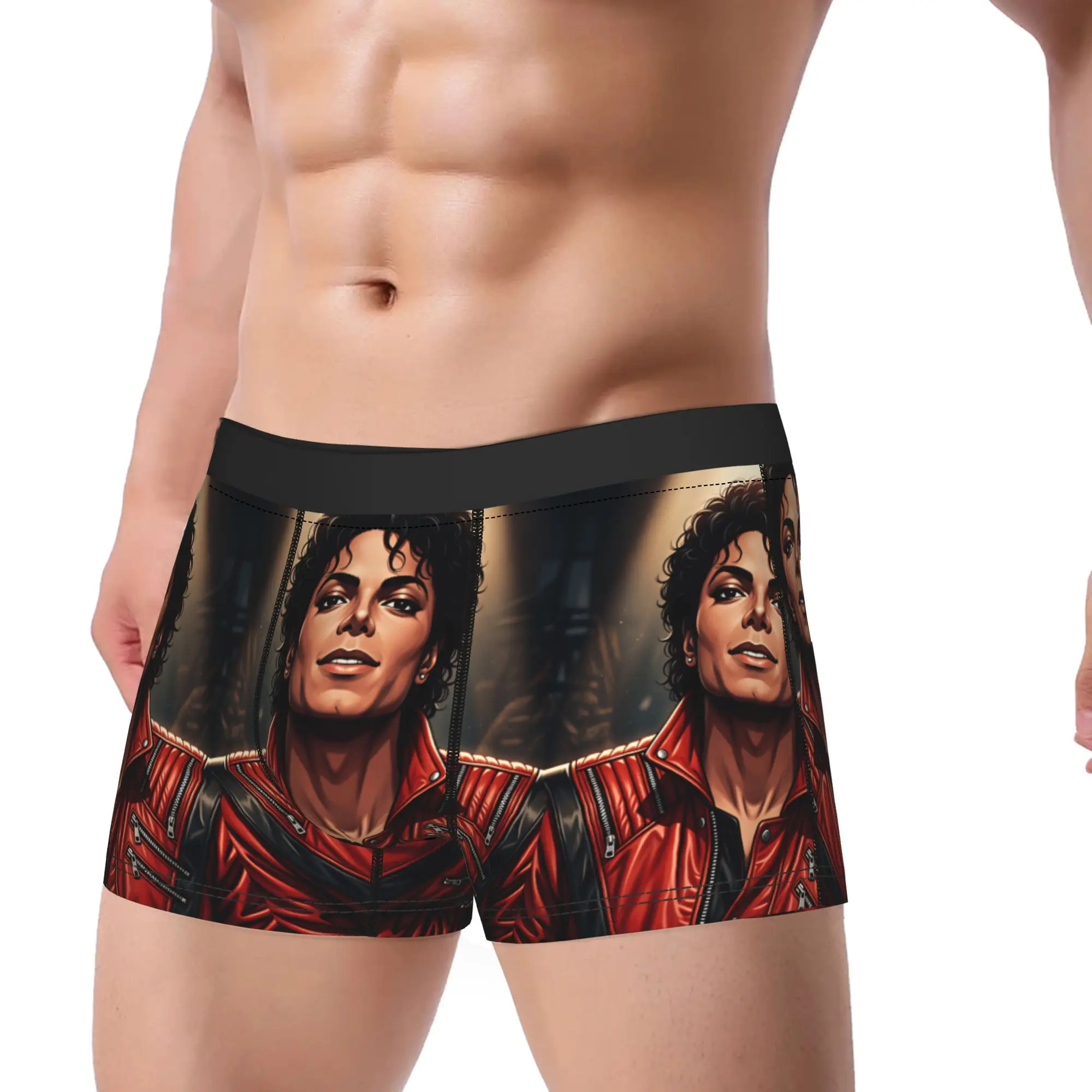 MJ King Of Pop M-Michael J-jackson Boxershorts  Pouch Underwear Hot Sale Custom  Boxer Brief Comfortable Men's Panties Plus Size
