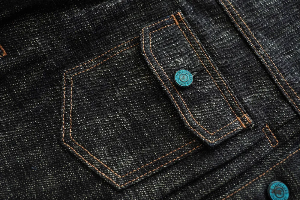 Sauce Zhan Men's Denim Jacket 20oz Heavyweight Selvedge Denim Slub Yarn Double-Dyed Year of The Snake Edition Loose Fit
