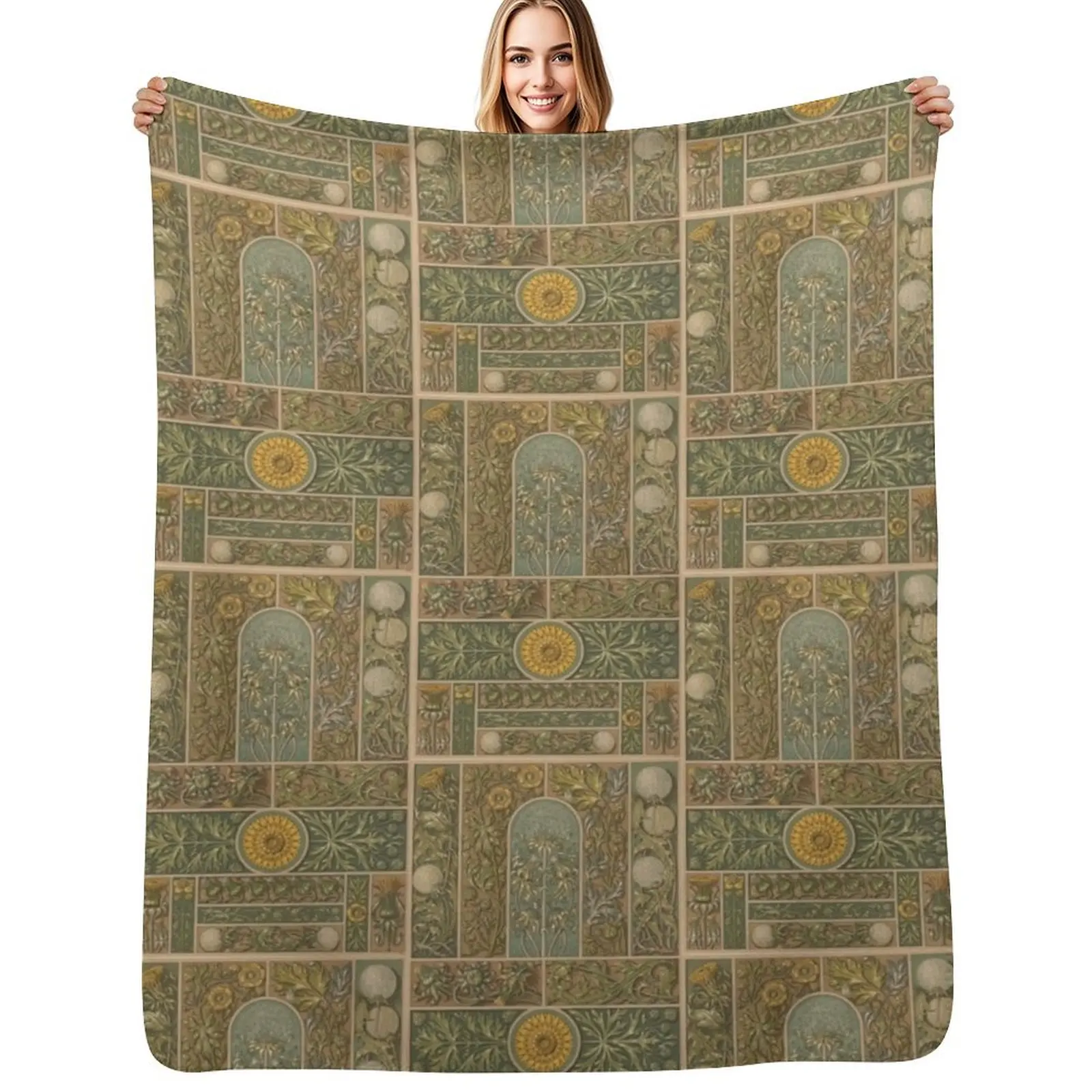 Art Nouveau Dandelion Throw Blanket cosplay anime For Decorative Sofa decorative Bed linens Sleeping Bag Sofa Quilt Blankets