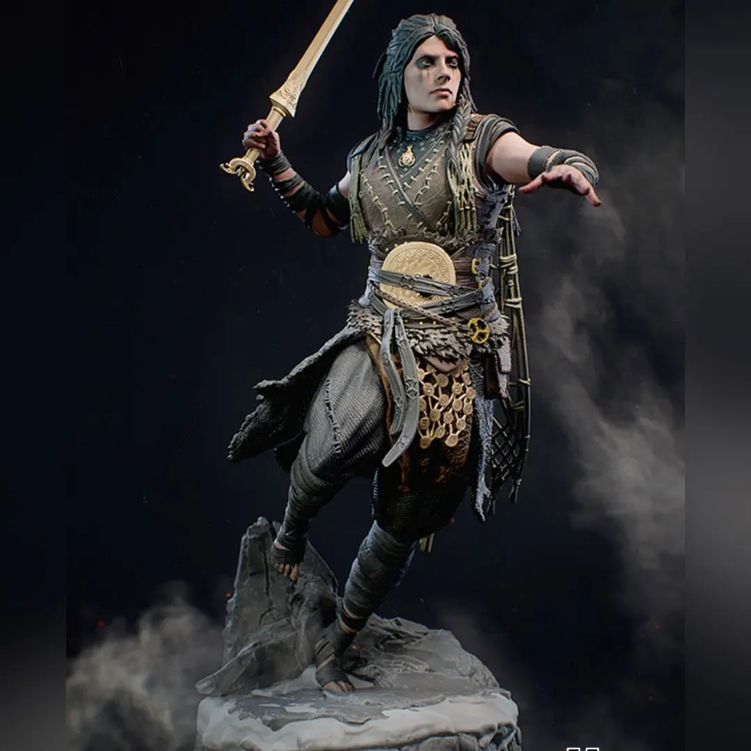 Freya Figure 3D Printed GK Statue Norse Goddess Collectible Miniature DIY Coloring Self-assembly Figurine Miniature Craft