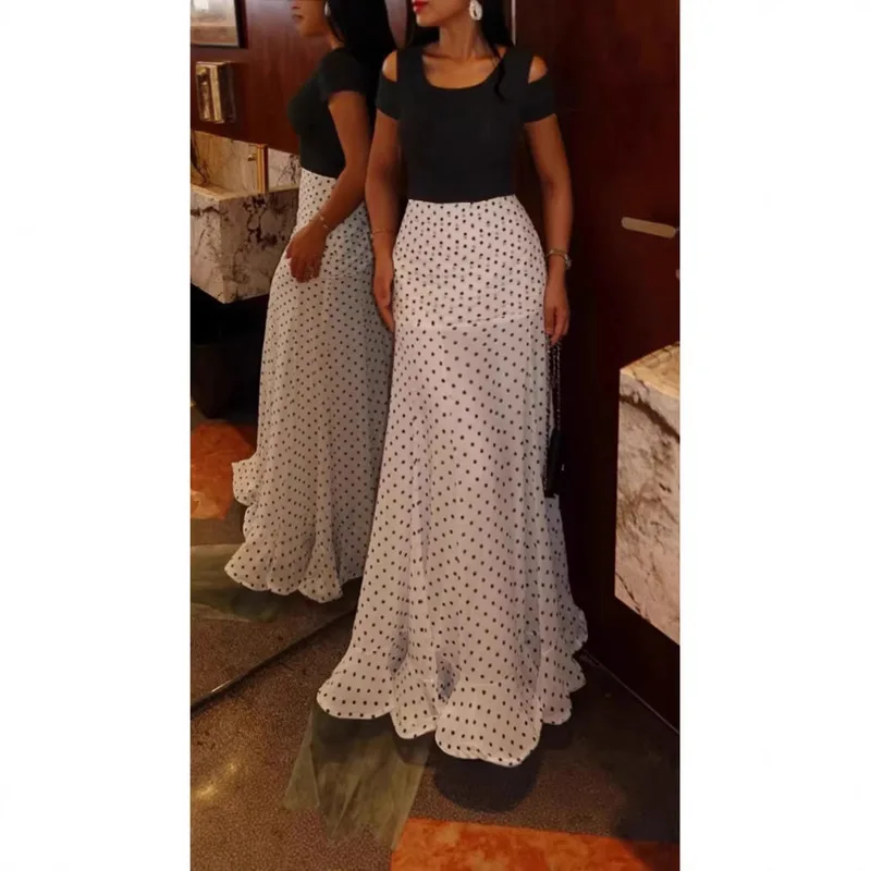 2025 Spring Summer New Arrival Women's Fishtail Midi Skirt Fashion High Waist Slim Fit Elegant Sophisticated Commute Office Ladi