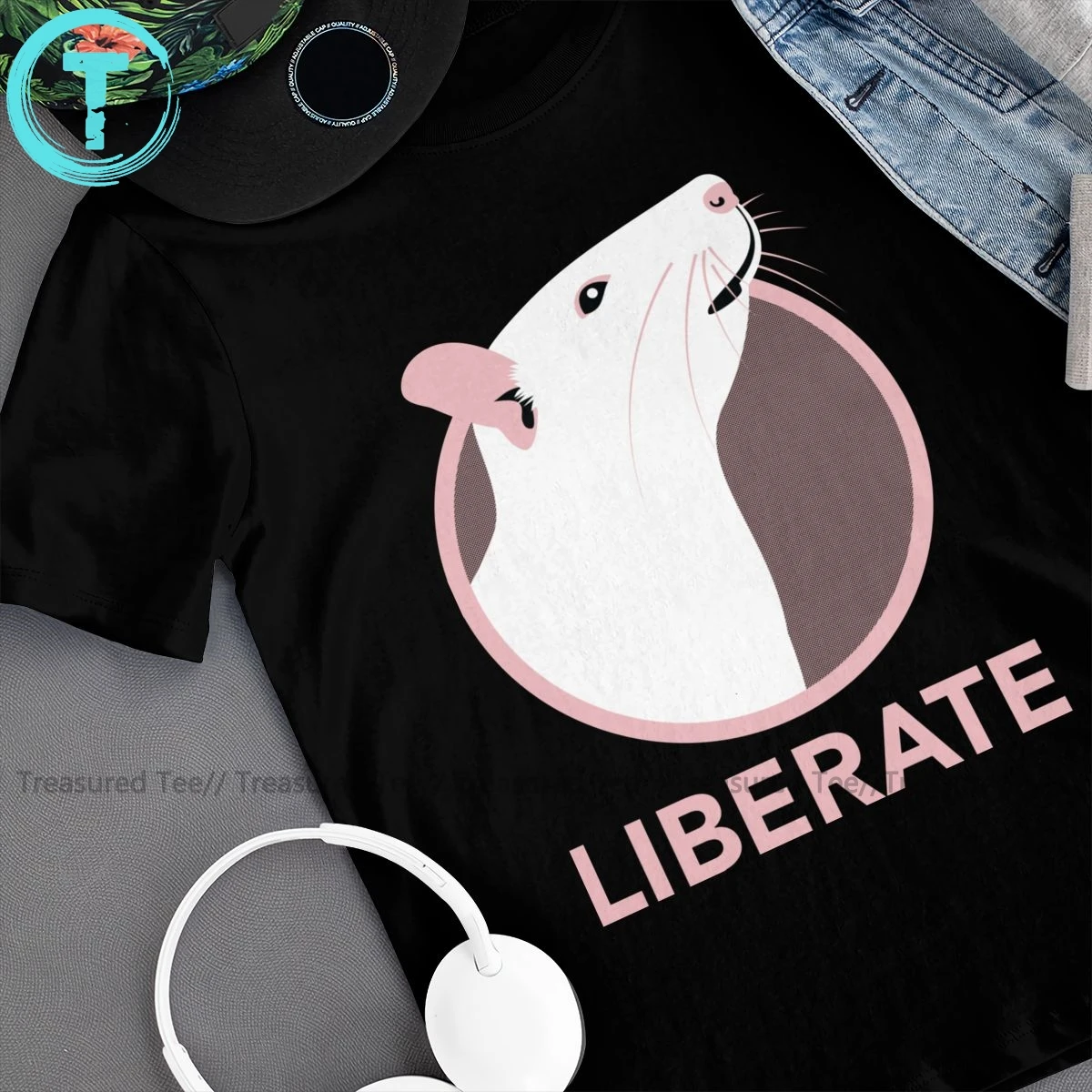 Mouse T Shirt Liberate (Rat) Classic T-Shirt 100 Percent Cotton 6xl Tee Shirt Graphic Short-Sleeve Fun Tshirt