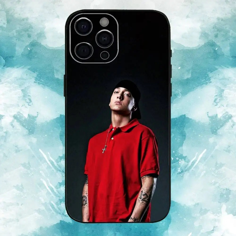 حافظة هاتف R-Rapper T-Tobey E-Eminem لهاتف iPhone17,16,15,14,13,12,11 Plus، Pro Max غطاء أسود ناعم #5