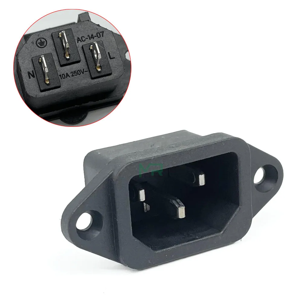 Black IEC 320 C13 male and female Plug Rewirable Power Connector 3pin Socket 10A /250V