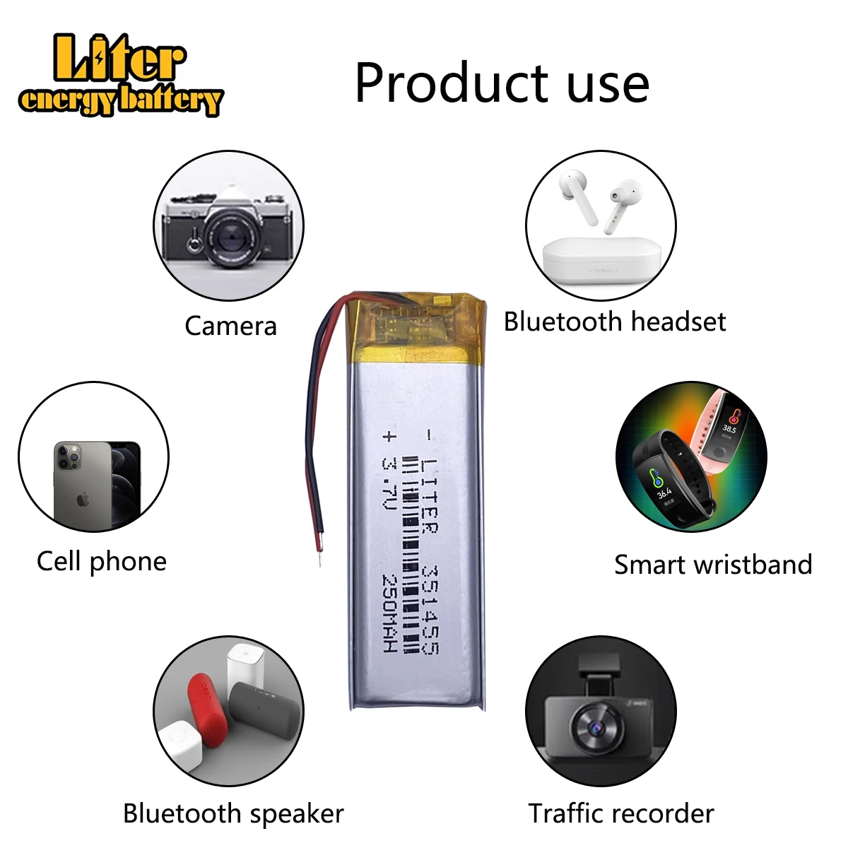 Tsinghua Tong Fang ปากกาสำหรับอ่านหนังสือ, 351455แบตเตอรี่พิเศษ351555 3.7V 250mAh