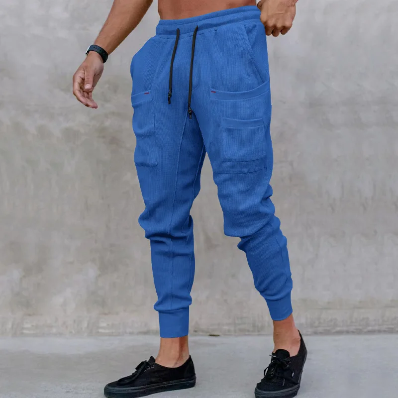 

Autumn Leisure Track Sweatpants Men's Loose Tappered Hip Hop Drawstring Multi-Pocket Trendy Trousers