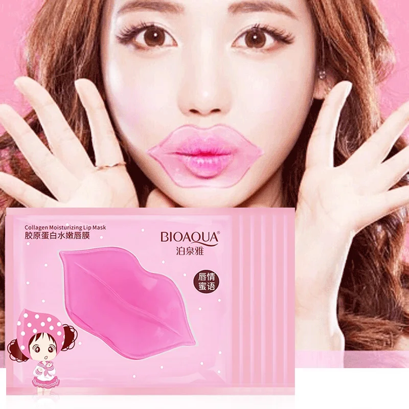 15pcs BIOAQUA Crystal Collagen Lip Mask Moisturizing Plump Lips Gel Masks Anti Wrinkles Hydrating Lip Plumper Lips Skin Care