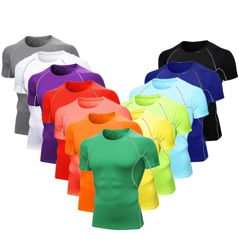 Men Women Compression Running Short T Shirt Fitness Sport Basketball Football Hiking Jogging Skiing Training Gym Tee Clothes B23