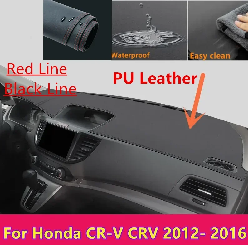 Left Hand Drive PU Leather Dashboard Cover Dash Pretector Mat  Dashmat Carpet For Honda CR-V CRV 2012 2013 2014 2015 2016