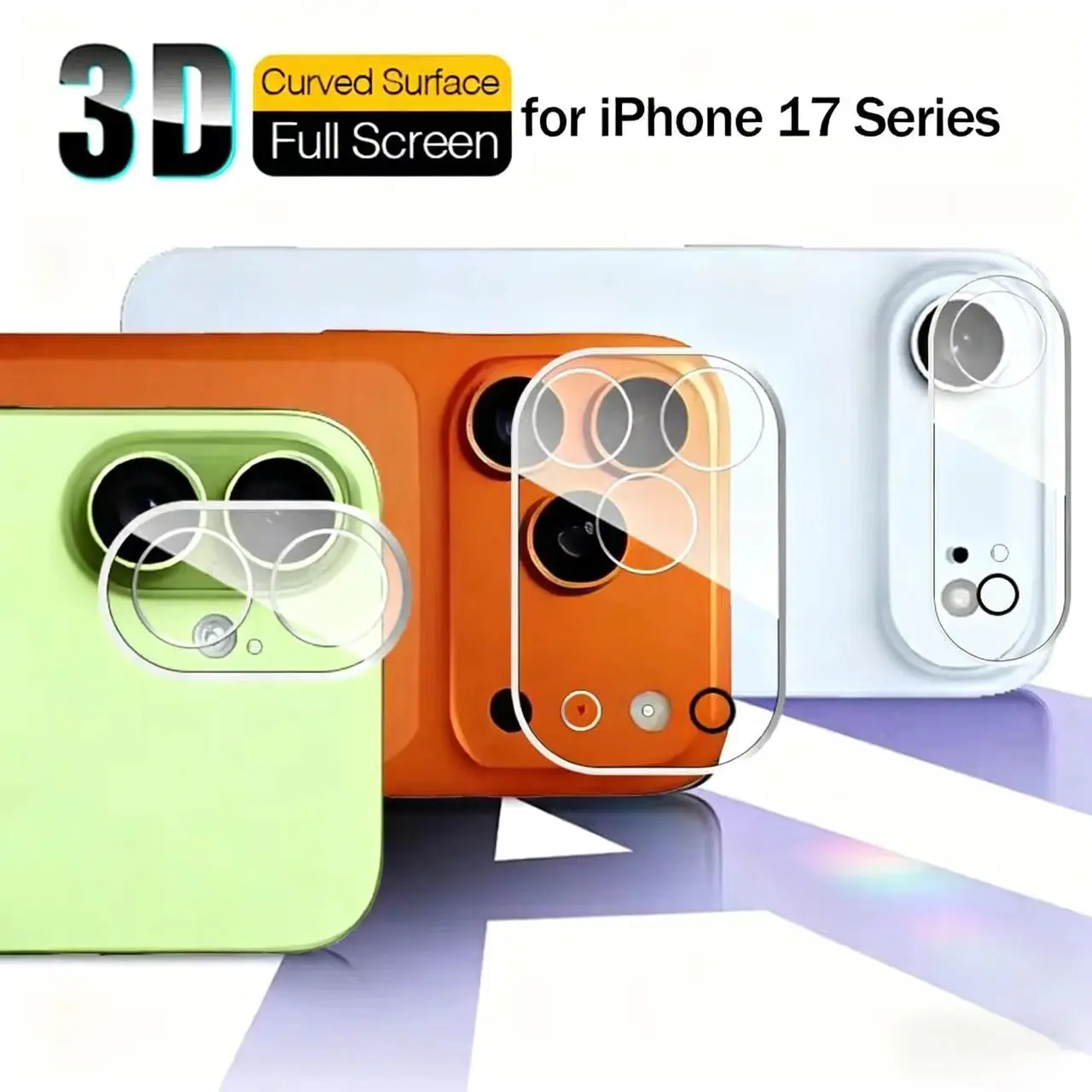 Neue Stil Kamera Schutz Für IPhone 17 Serie HD Kamera Schutz 3D Objektiv Fall Für 17 Air 9 H Zurück objektiv Glas Film Abdeckung Kappe