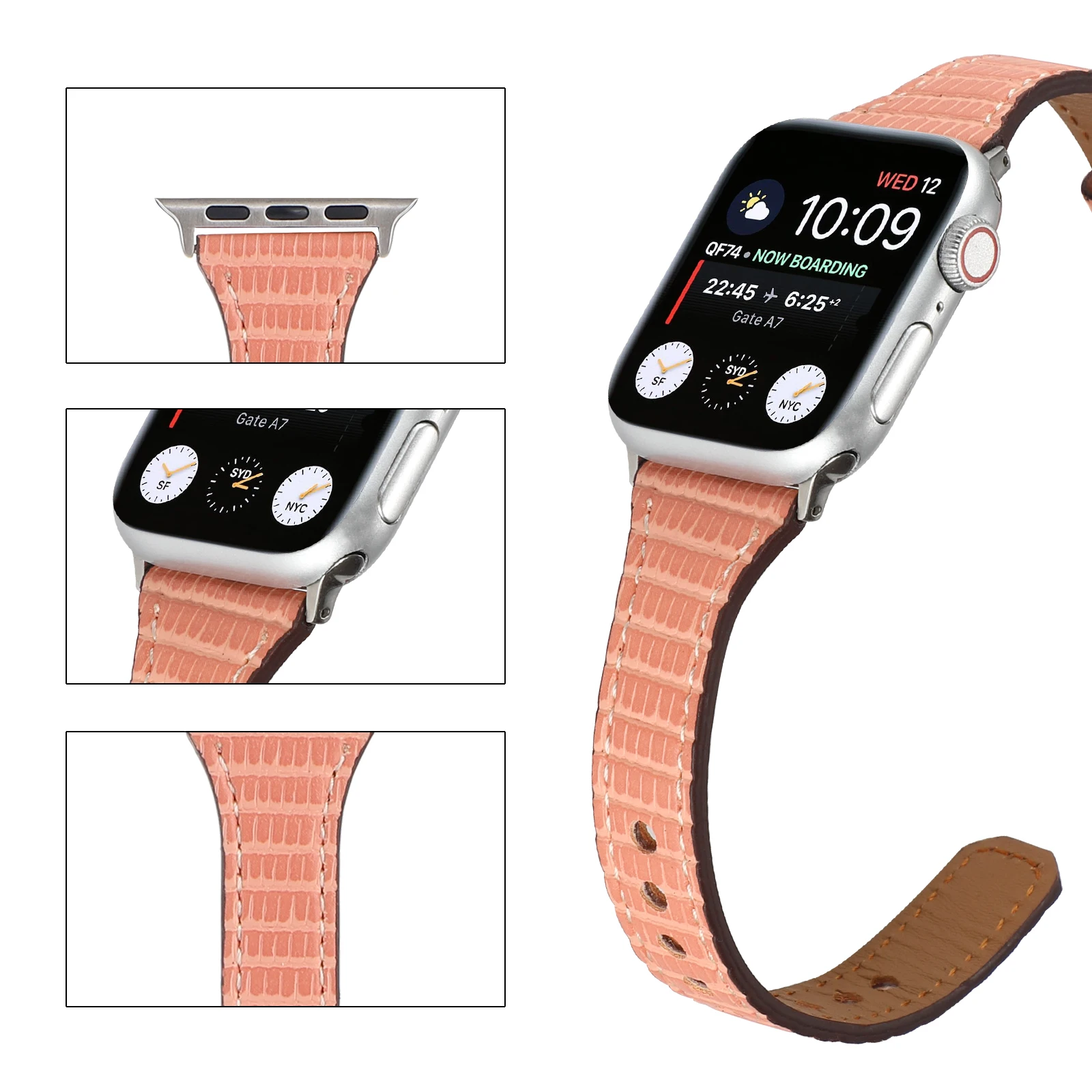 Strap fit iWatch8/7/6/5 49mm Apple Watch with Autumn/Winter Little Red Book Women's small bamboo leather