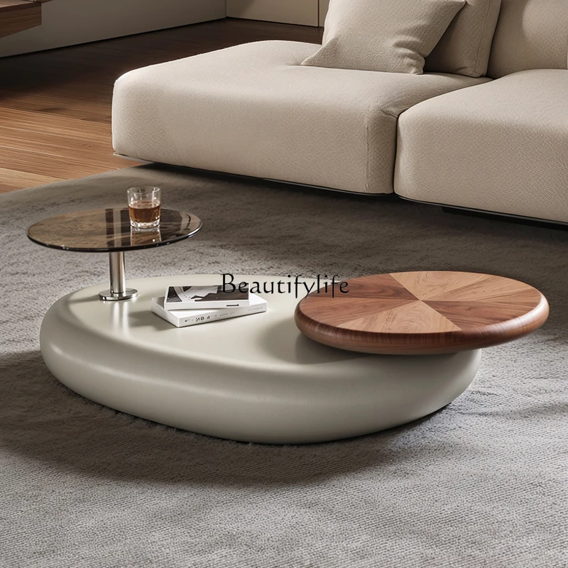 

High-end coffee table living room household coffee table light luxury high-end oval special-shaped designer creative