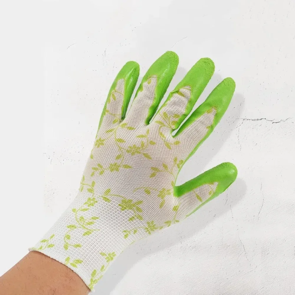 

3Pairs Creative Breathable Gardening Gloves Comfortable Printed Latex Foam Gloves Wear-resistant Flexible Working Glove Farm
