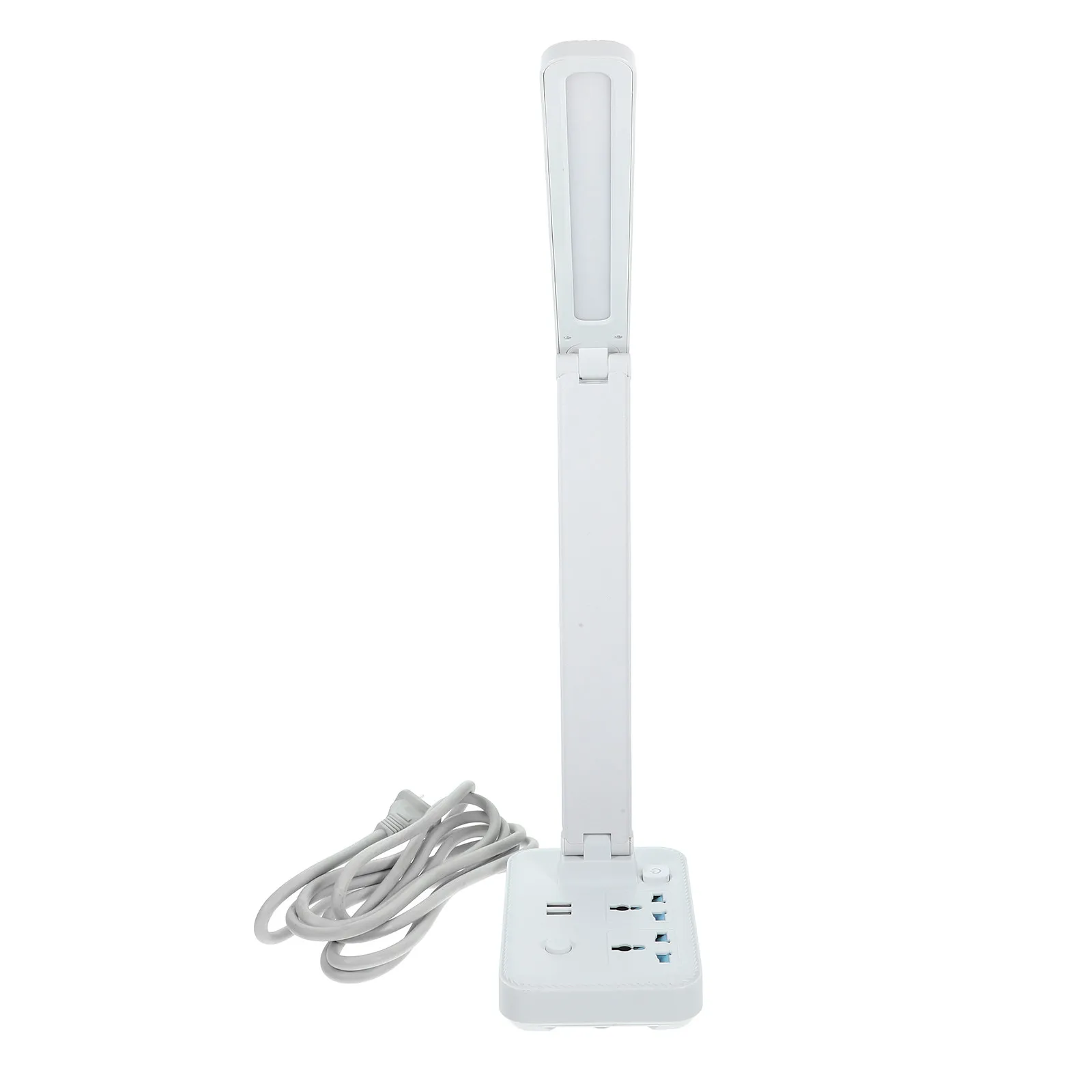 

Foldable LED Reading Lamp with Multi-Socket Power Strip Sleek Desk Lamp for Study Home Office Eye Comfort Table Light Aesthetic