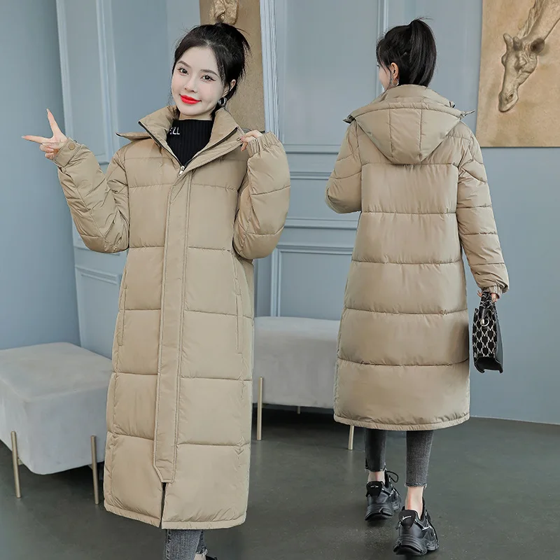 

Winter Long Parkas Women Warm Hooded Cotton-padded Jacket Puffer Jacket Thick Pockets Long Sleeve Super Hot Coat Snowsuit New