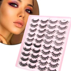 3/5/10/20 Pairs 3D Mink Lashes Dramatic Thick False Eyelashes Wispy Fluffy Reusable Faux Cils Extension Make up Tools maquillaje