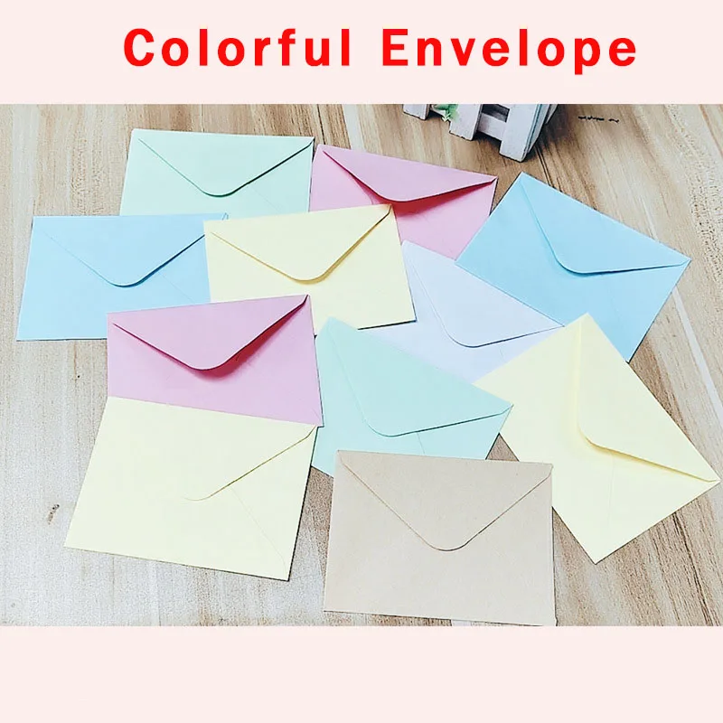 

50pcs/lot Color Envelope 120g Kraft Paper 17.5x12.5cm Wedding Invitations Supplie Postcard Giftbox Packaging Storage Stationery