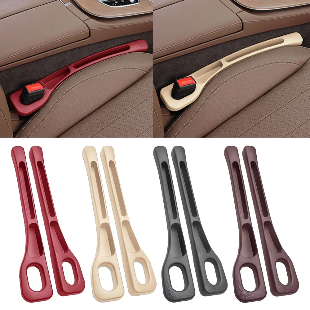 2pcs Car Seat Gap Filler Organizer Waterproof Car Seat Gap Plug Strip with 2 Grooves Seat Gap Storage Auto Interior Accessories