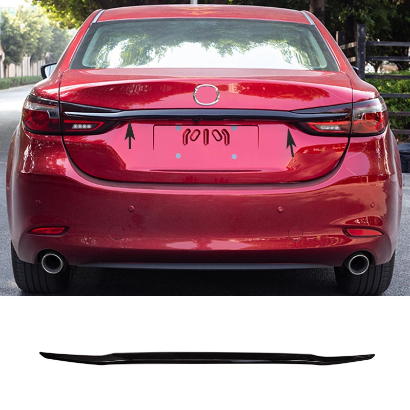 Fit For Mazda 6 ATENZA 2019 2020 2021 2022 ABS Glossy black CAR rear door trunk tailgate Lid  molding Strip Cover Trim