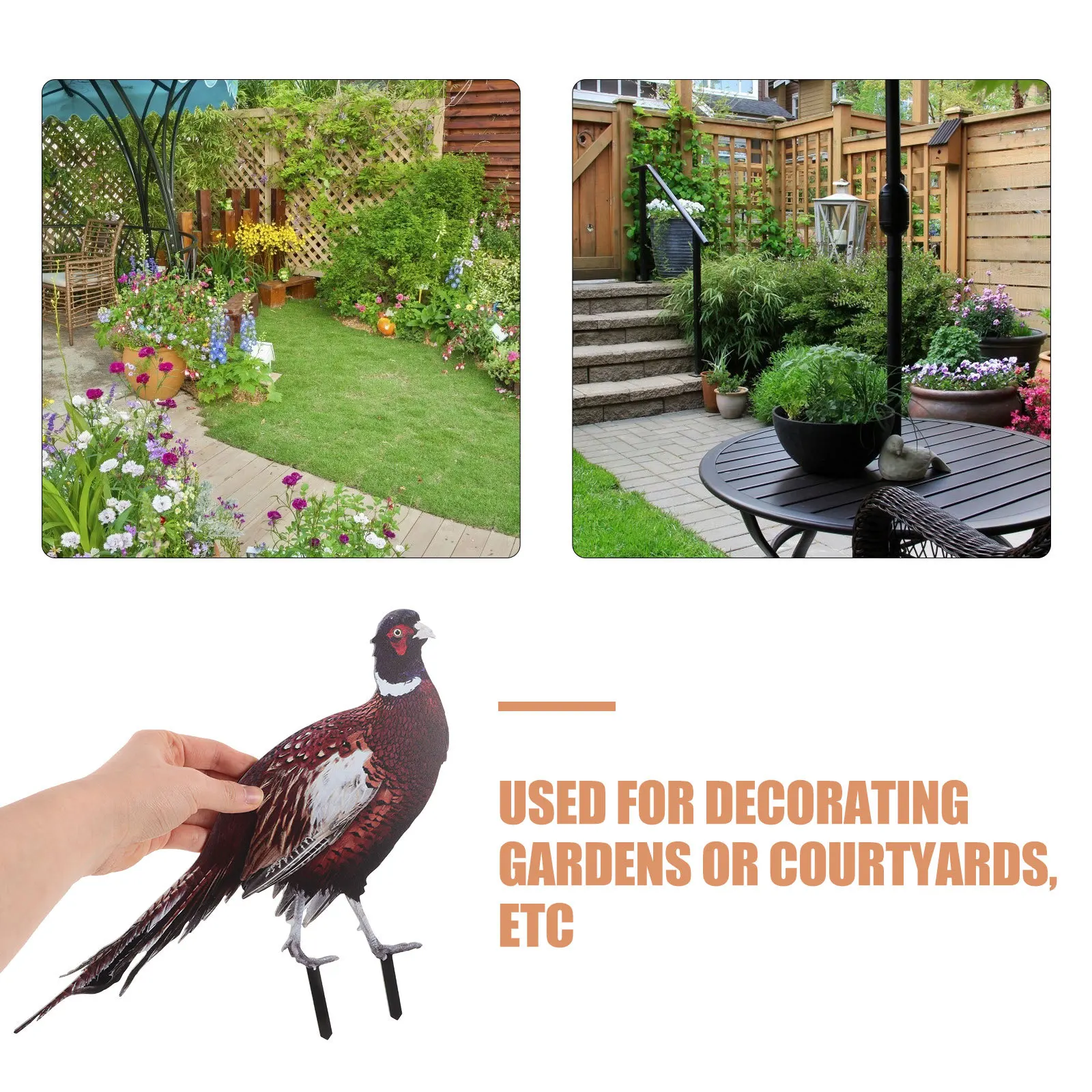 2 قطعة حديقة الدراج واقعية حصص نابض بالحياة الدجاج ساحة الفن في الهواء الطلق الحديقة الديكور فناء زخرفة تمثال الدراج #6