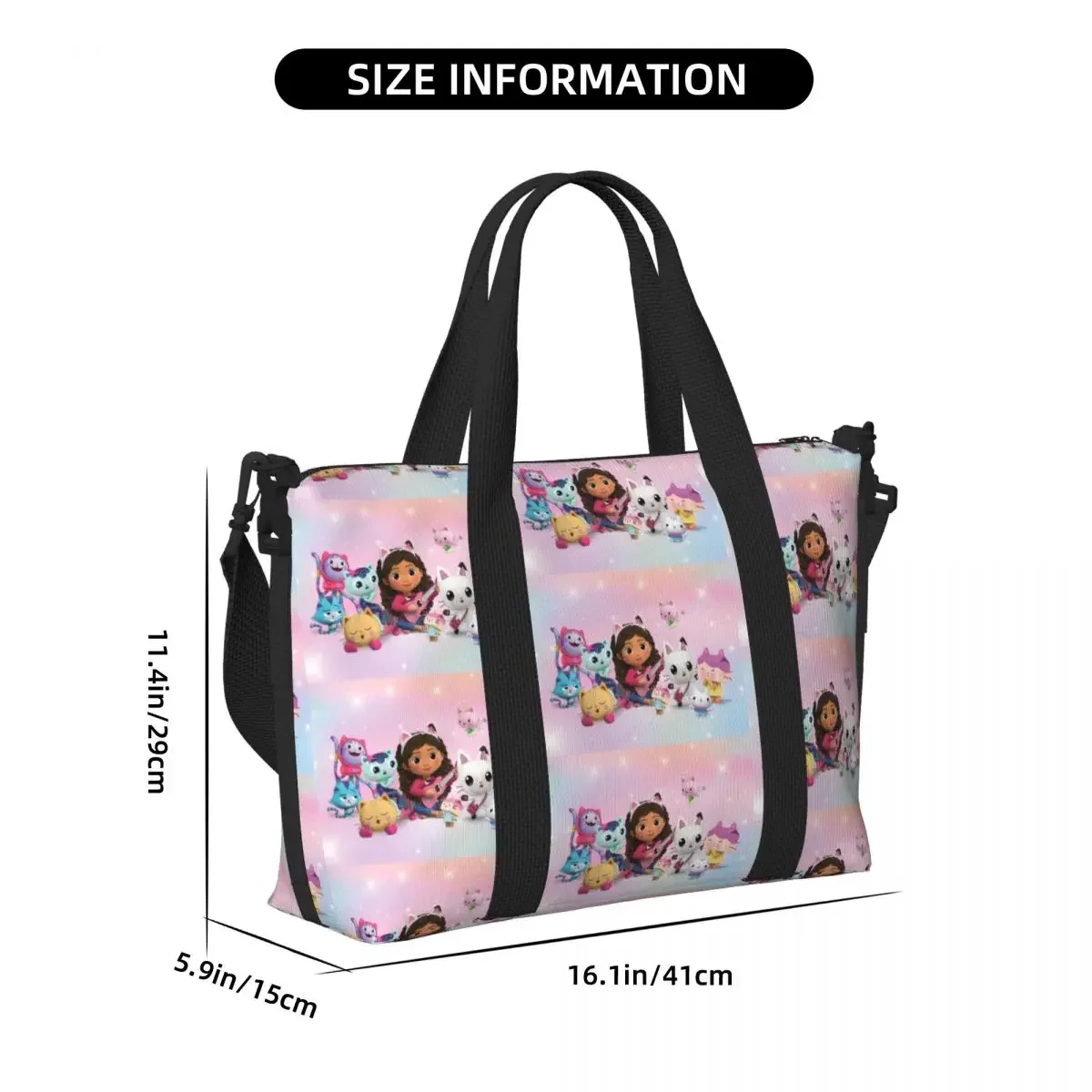 Bolso de mano personalizado G-Gabbyses Mercat Cats Beach para mujer, bolsas de compras de viaje de dibujos animados Extra grandes para gimnasio