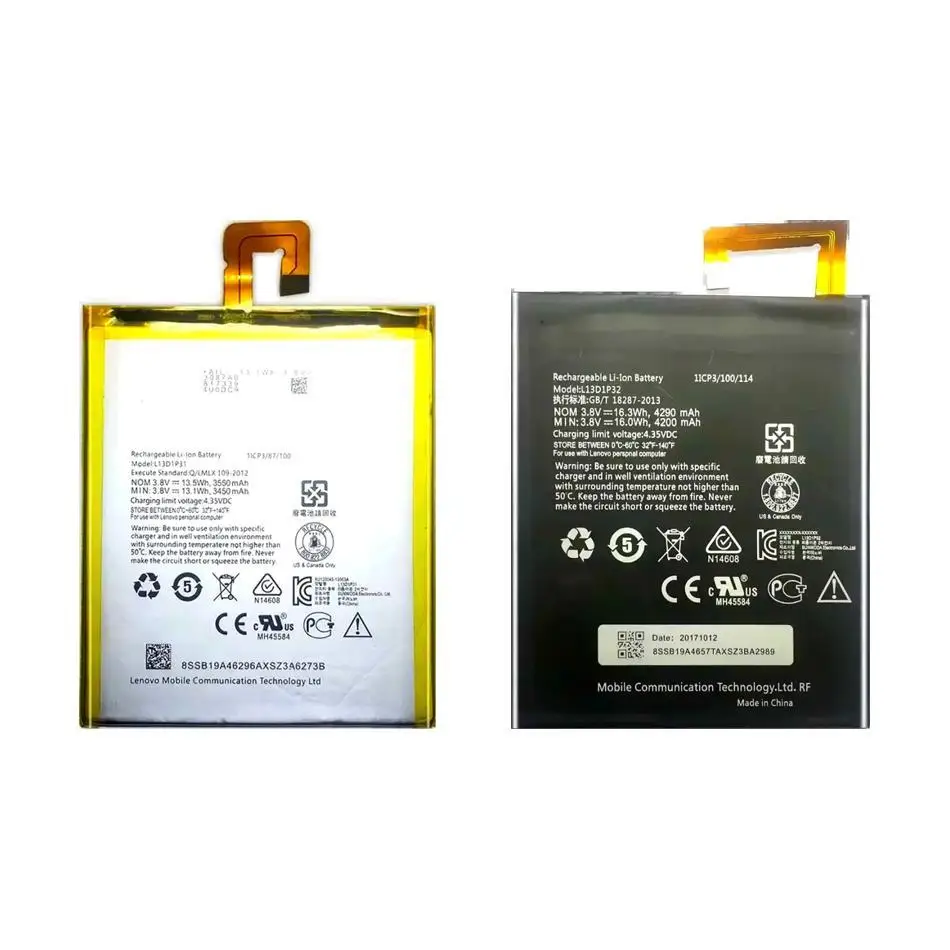 

Tablet Battery Safe L13D1P32 L13D1P31 3550-4290Mah For Lenovo Pad TAB3 710I 7 8 Tab S8 2 A7 A8-50