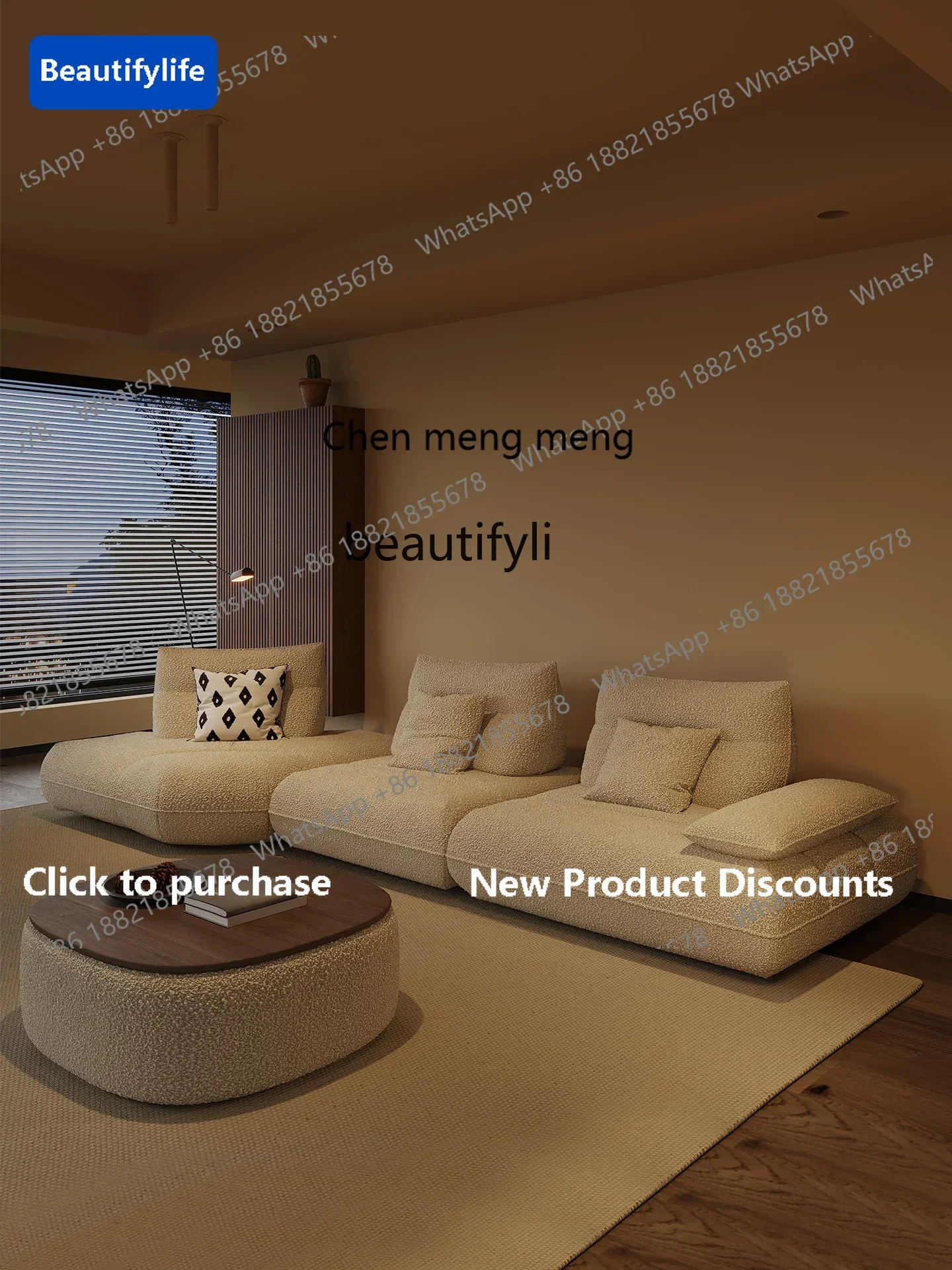 183F Functional sofa Movable backrest Technology cloth Simple modern living room Home, sofa