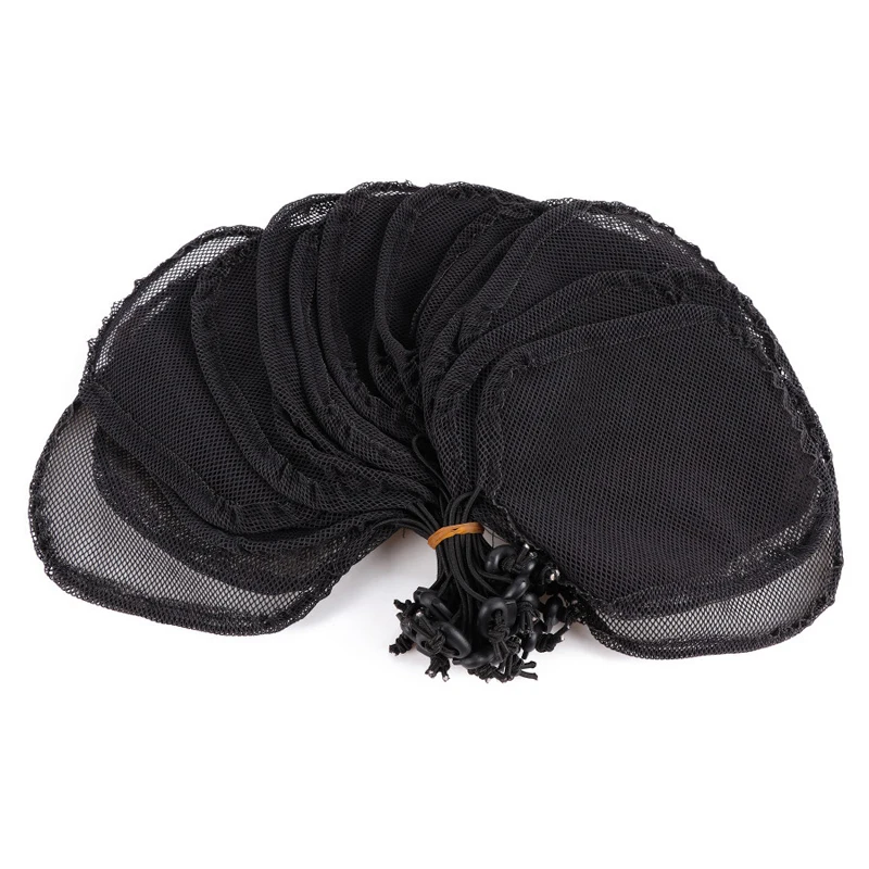 

﻿Yajukai 5Pcs Black Color Hairnet For Making Hair Bun Net With Adjustable Strap Ponytail Net With 3pcs Black 6Teeth Wig Combs