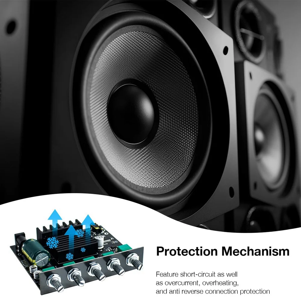 لوحة مضخم الصوت POP-lAudio بلوتوث 50Wx2&100W 2.1 قناة مع ثلاثة أضعاف وتحكم باس لتقوم بها بنفسك مكبر صوت منزلي