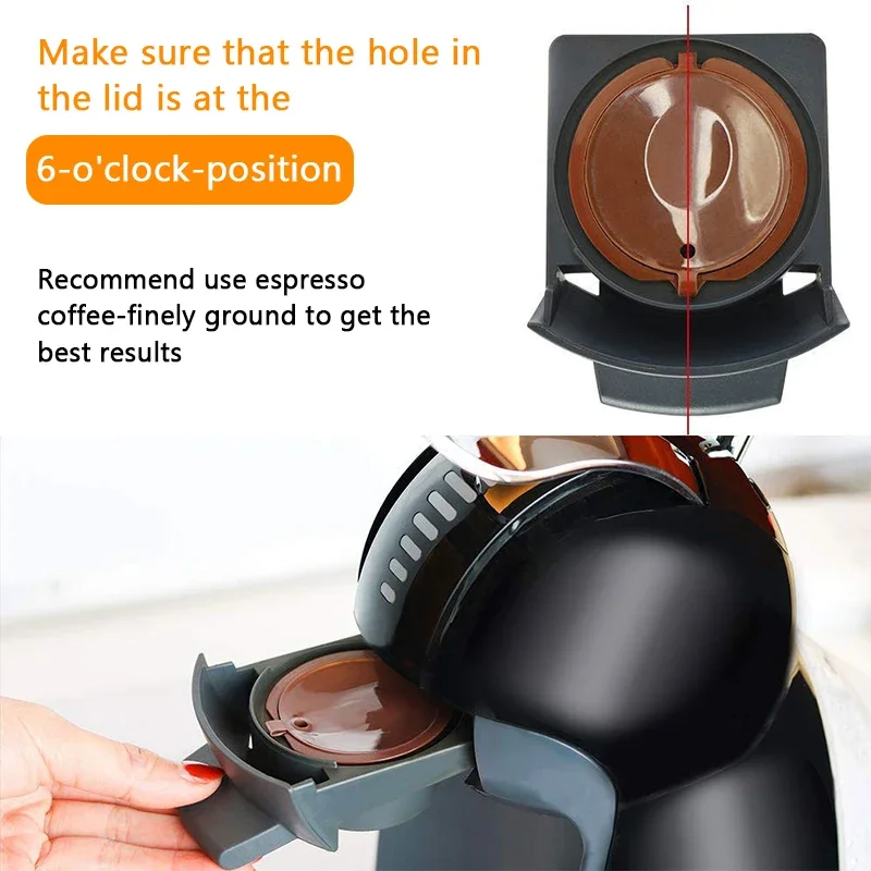 Reusable Coffee Capsules Compatible with Dolce Gusto - Refillable Filter Cup Set with Spoon & Brush