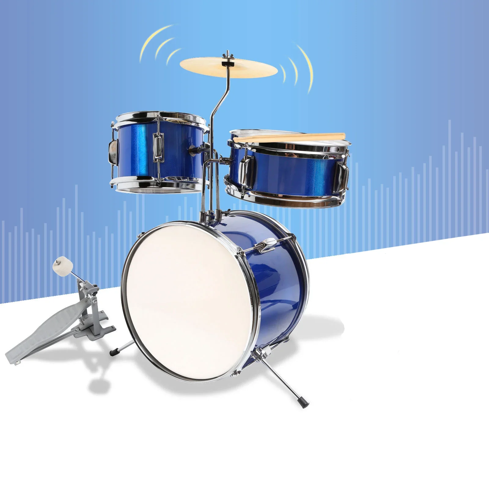 China Factory hot selling premium Quality 3 Piece Junior Drum set kids jazz Acoustic Drum set with OEM service