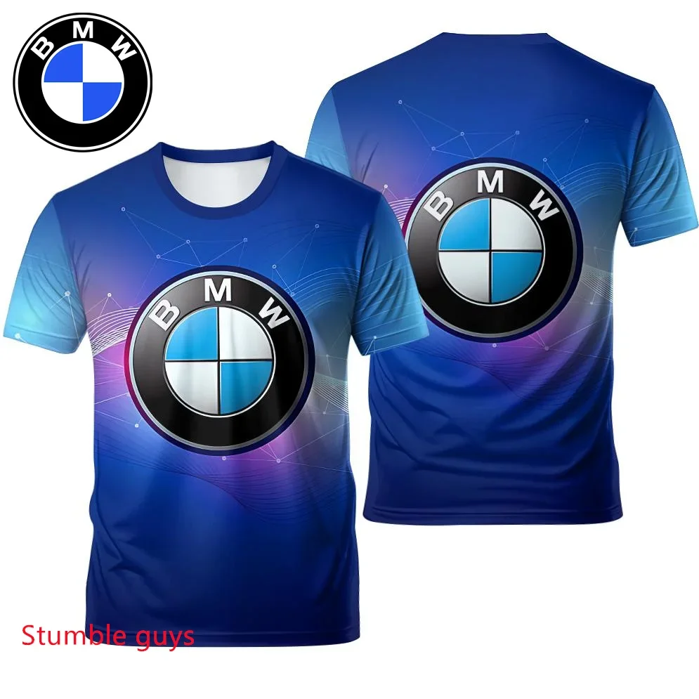 تي شيرت BMW صيفي للرجال بأكمام قصيرة ماركة سيارة كلاسيكي عتيق لسباق الدراجات النارية الرياضية