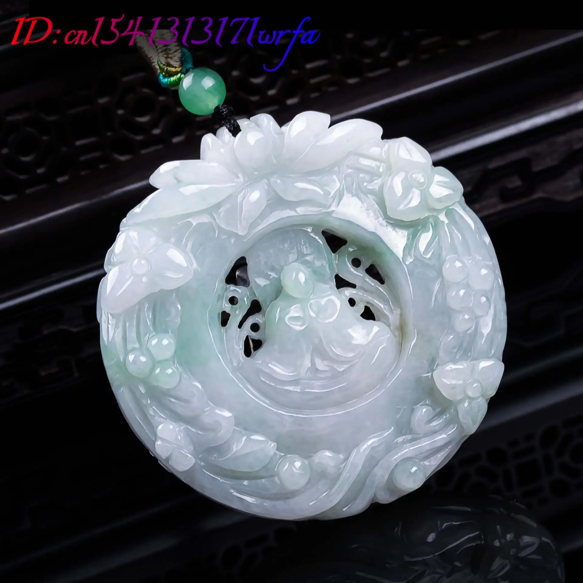 Natural Myanmar Jadeite Lotus Pendant Necklace Vintage Accessories Luxury Talismans Real Jade Fashion Gifts for Women