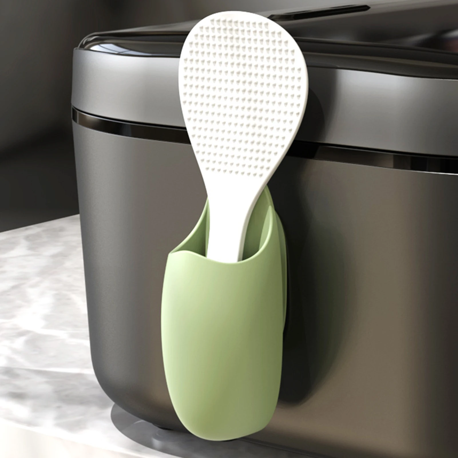 Kitchen Rice Scoop Holder Traceless Rice Cooker Spatula Organizer Tableware Storage Rack Spoon Holder Bathroom Utensil